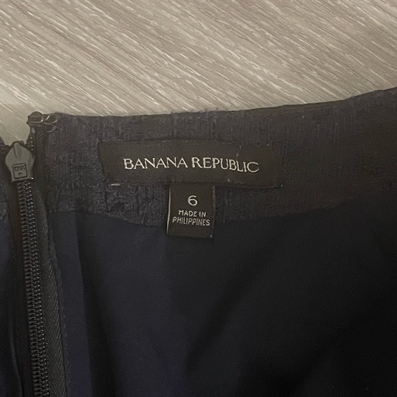 🔵5 For $15🔵 Banana Republic Brocade Black & Blue Mini Skirt With Pockets - Picture 5 of 6